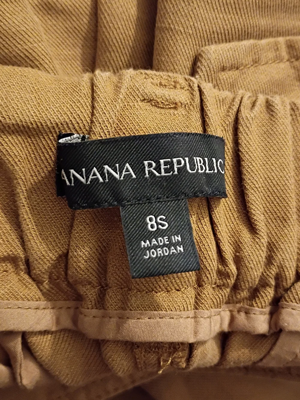 Banana Republic Tencel Linen Cargo Pants Tan Brown Size 8S Short Cropped Barrel